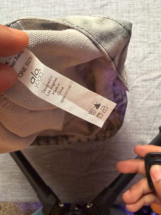 Alo Yoga Large Iconic Shopper Canvas Tote Bag in Grey Tie Dye - Picture 7 of 7